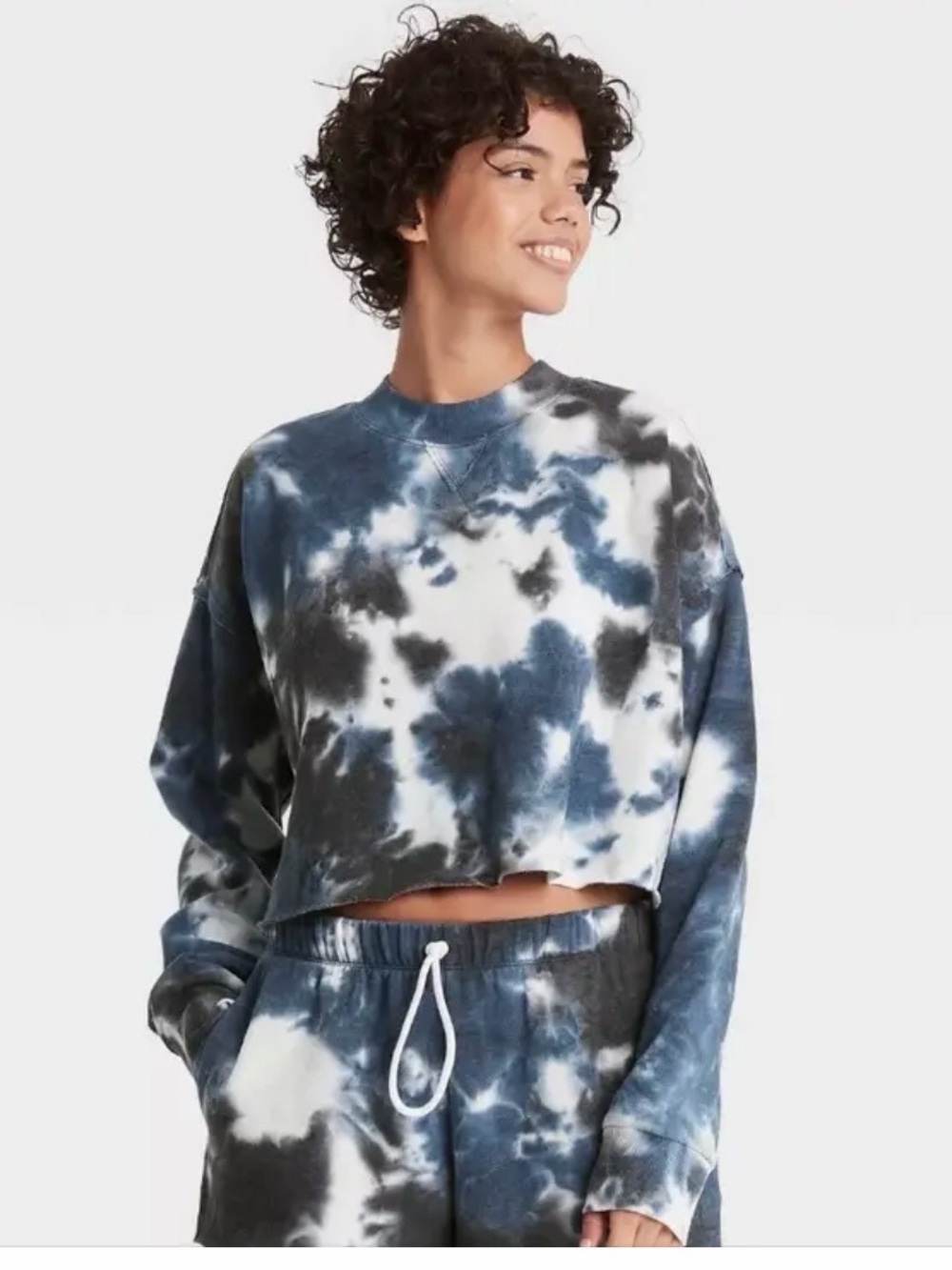 Matching tie dye sweatshirt and sweatpants